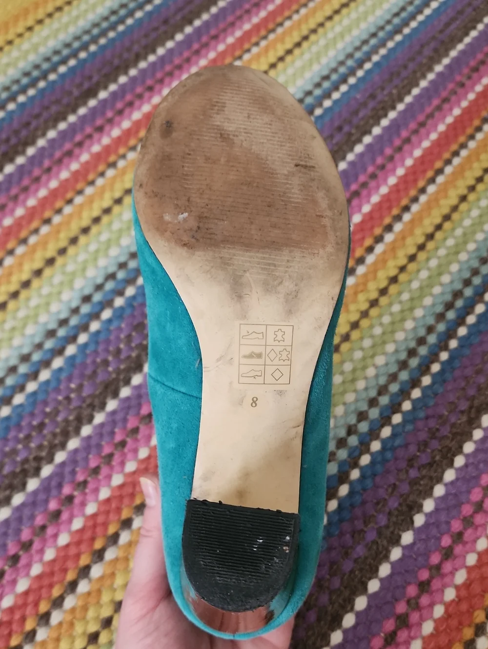 Dolce Vida Teal Suede Pumps With Gold Heel Size 8